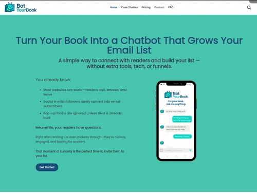 Chatbot interface on a website