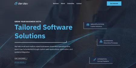 DAR.dev portfolio website showcasing web development services and projects
