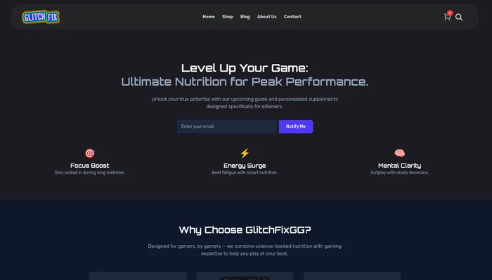 GlitchFixGG homepage screenshot