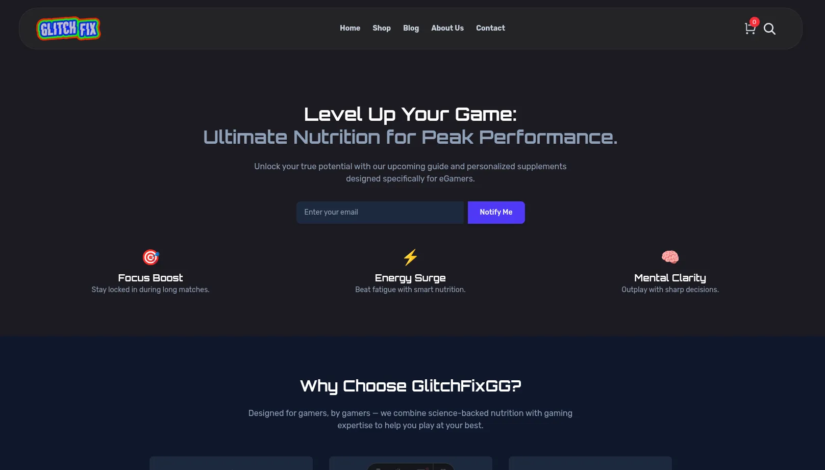 GlitchFixGG homepage screenshot
