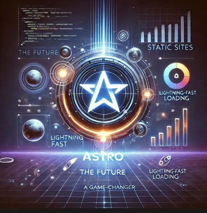 An illustration of the Astro logo surrounded by code snippets