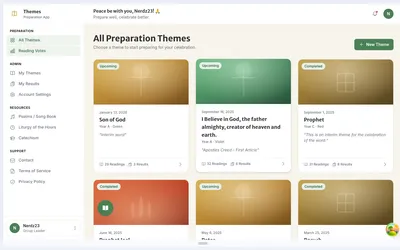 Bible themes app login page