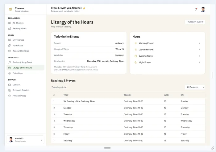 Bible themes app login page
