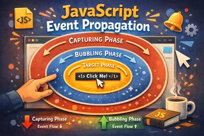 JavaScript event propagation flow illustration
