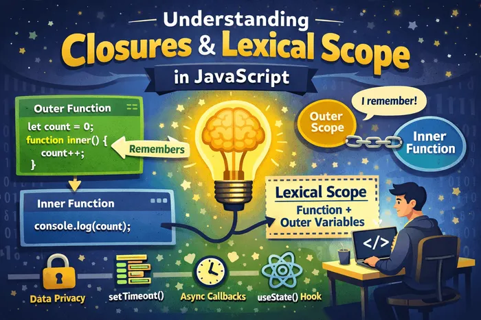 JavaScript closures and lexical scope illustration