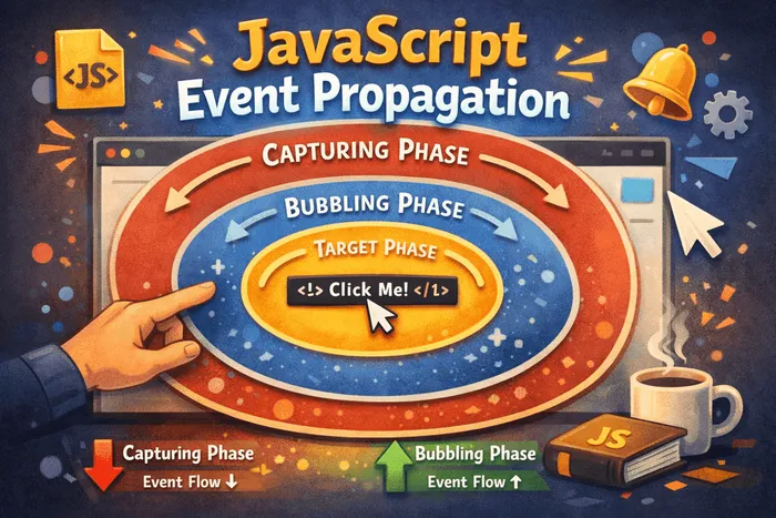 JavaScript event propagation flow illustration